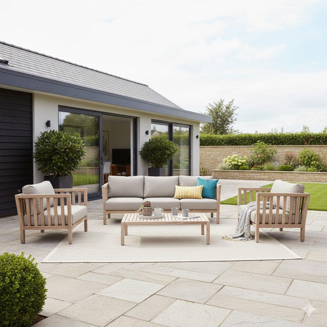 Porthallow 3 Seater Sofa Set - Dark Natural