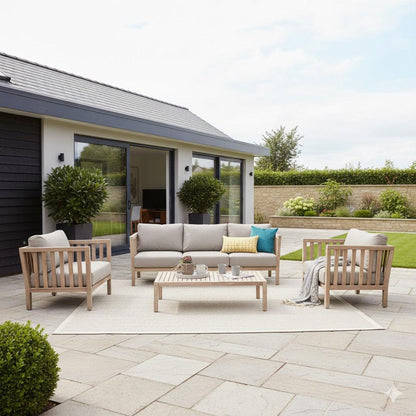 Porthallow 3 Seater Sofa Set - Dark Natural