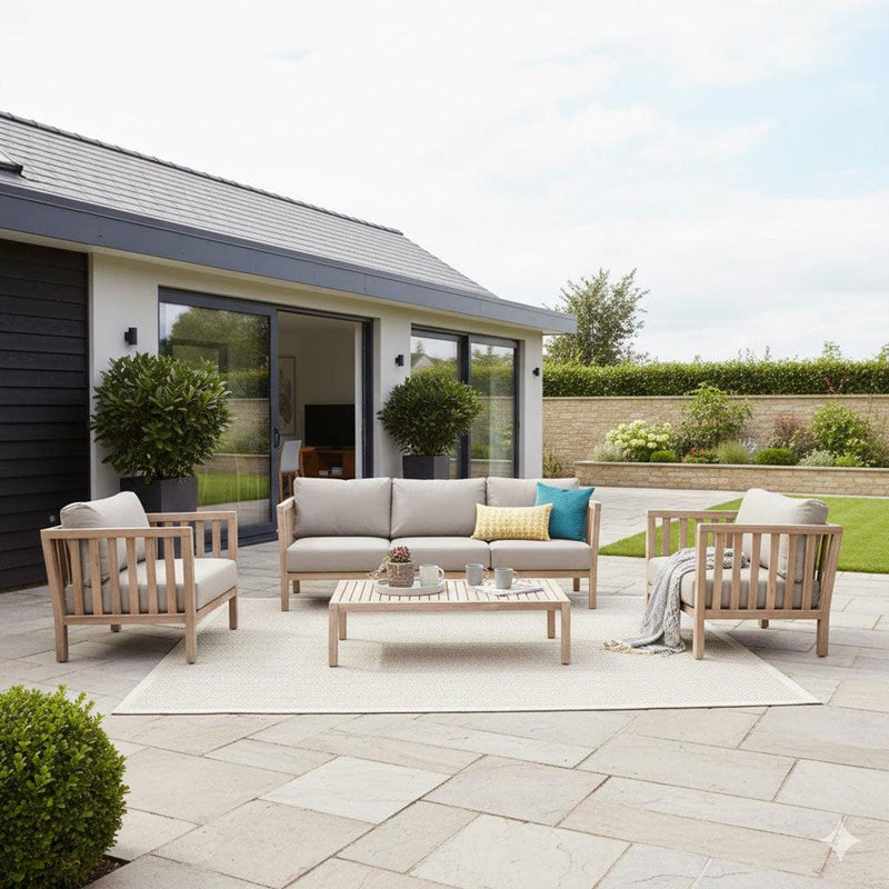 Porthallow 3 Seater Sofa Set - Dark Natural