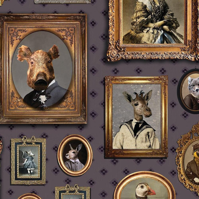 Portrait Gallery Wallpaper - Mauve - Graduate Collection