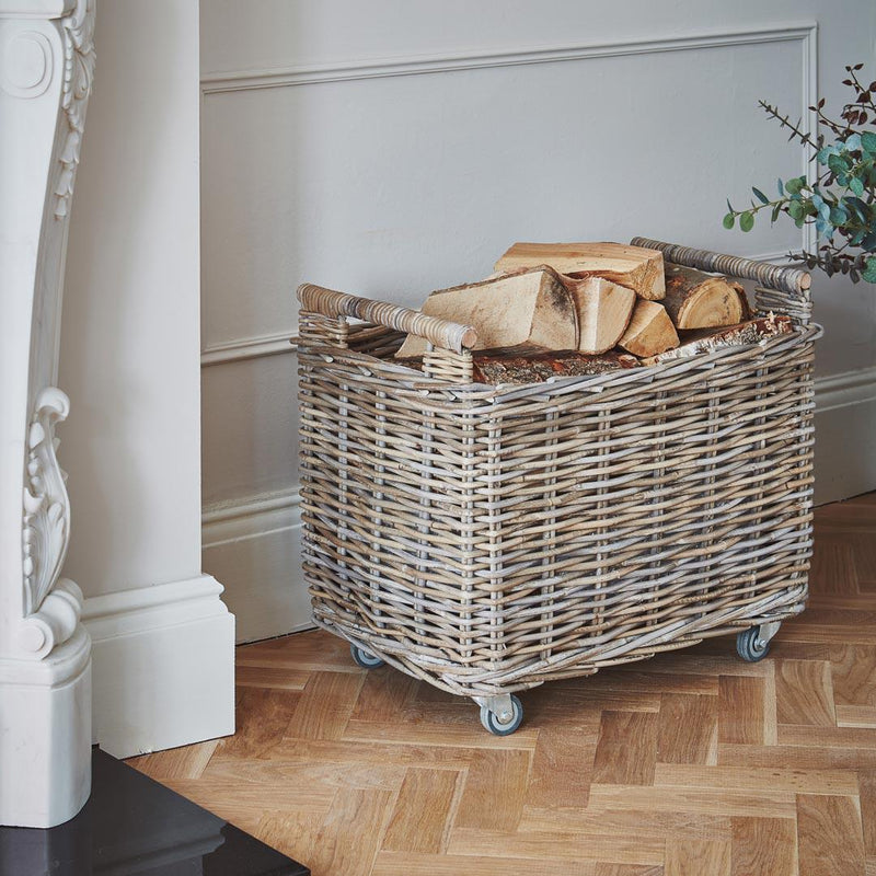 Rattan Firewood Cart