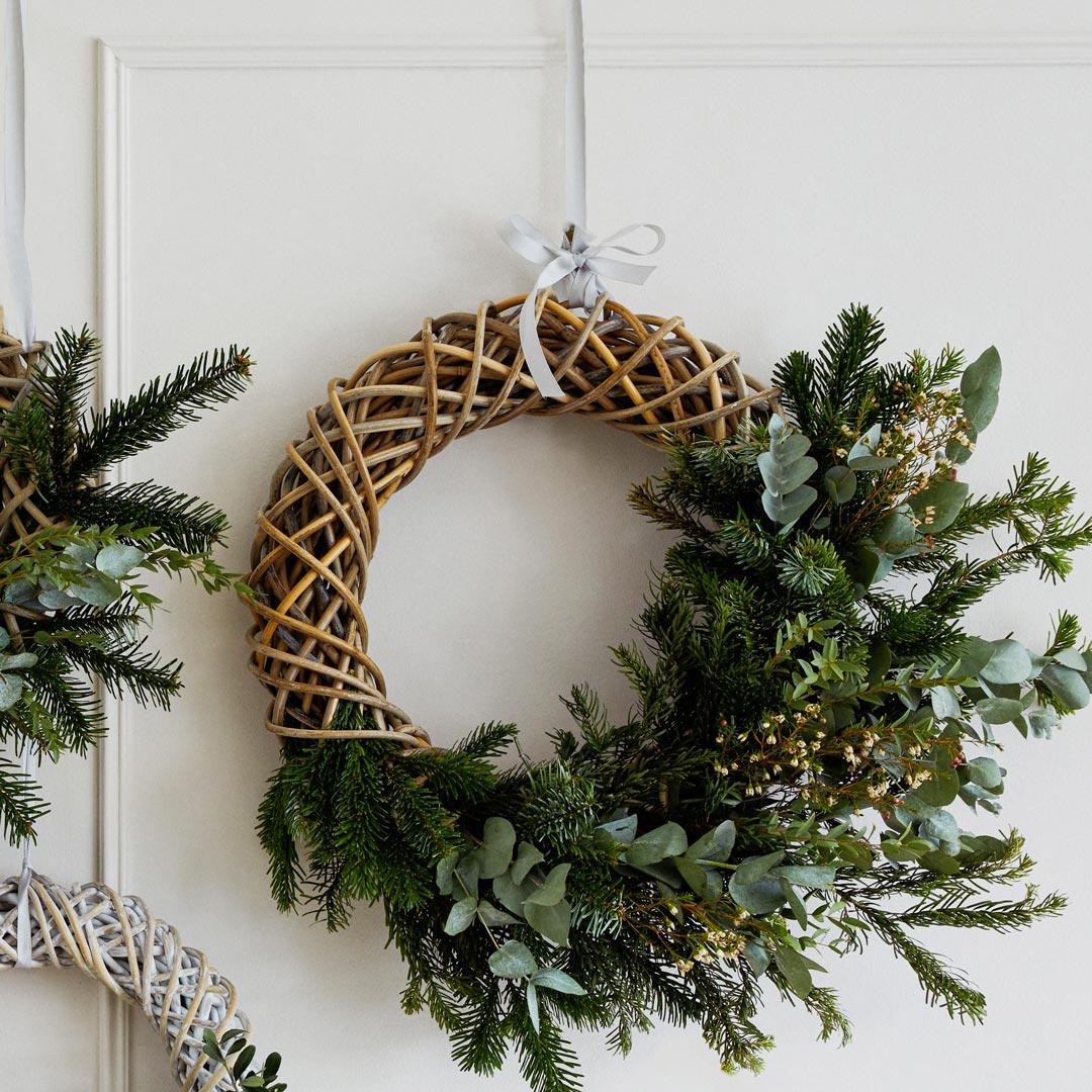Rattan Round Wreath - Natural
