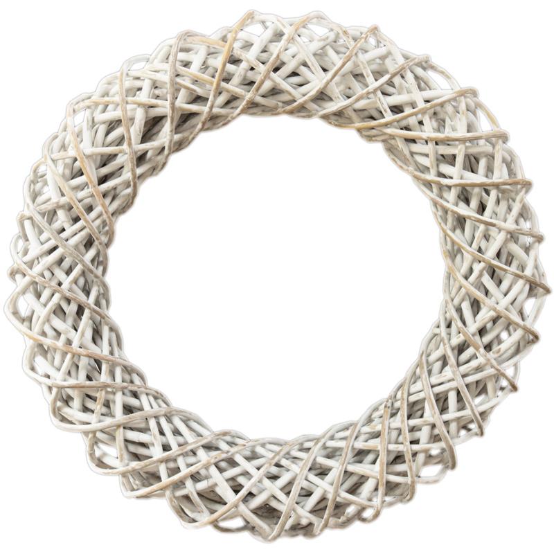 Rattan Wreath - White