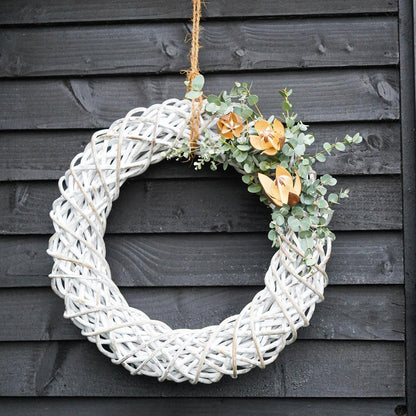 Rattan Wreath - White