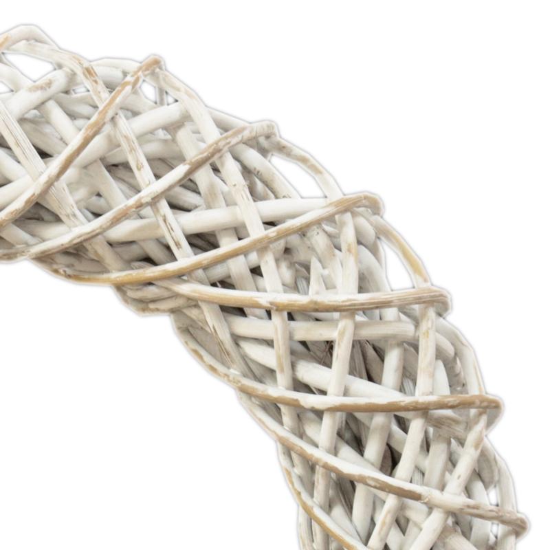 Rattan Wreath - White