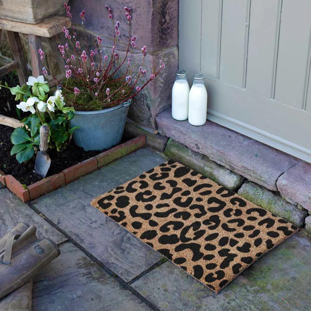 Rectangular Leopard Print Doormat
