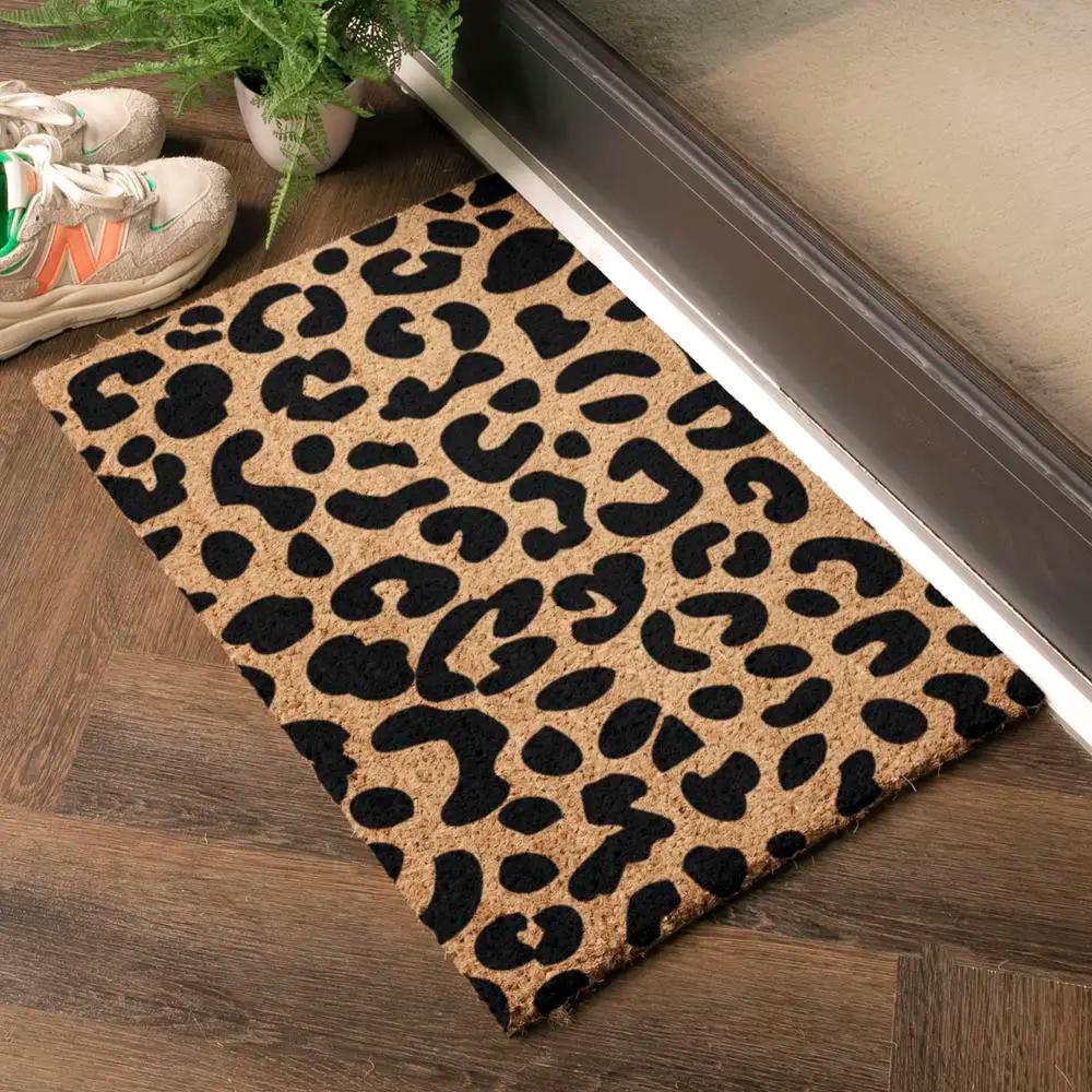 Rectangular Leopard Print Doormat