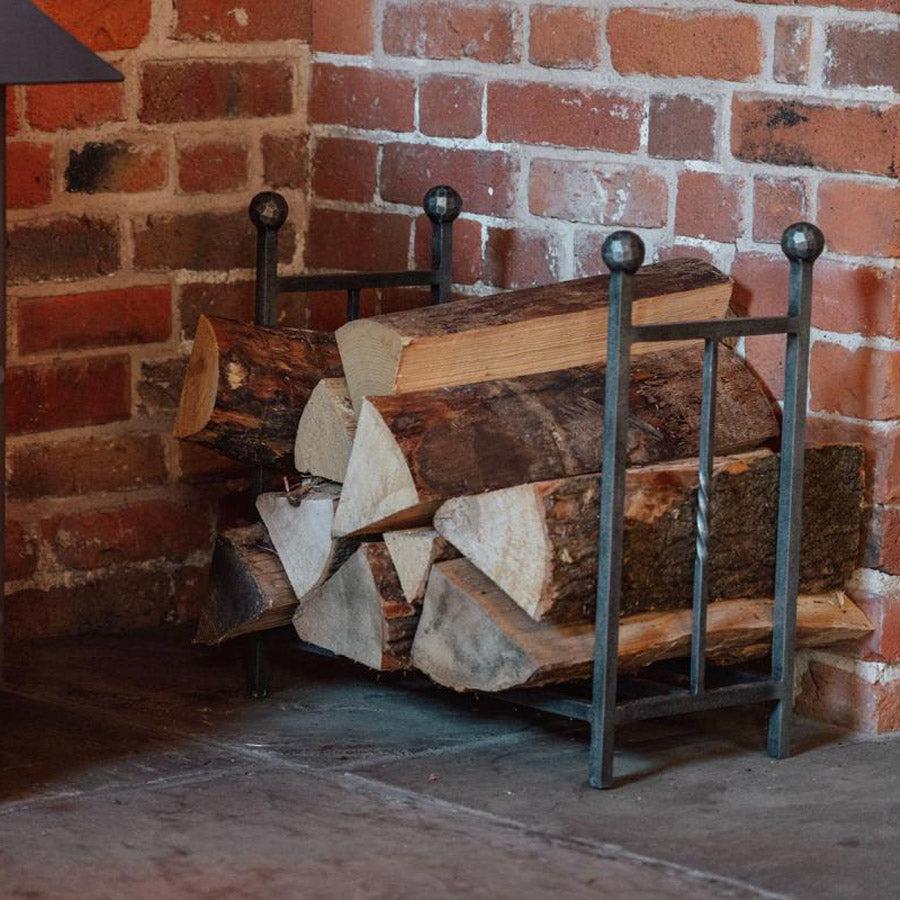 Rectangular Pewter Steel Log Holder