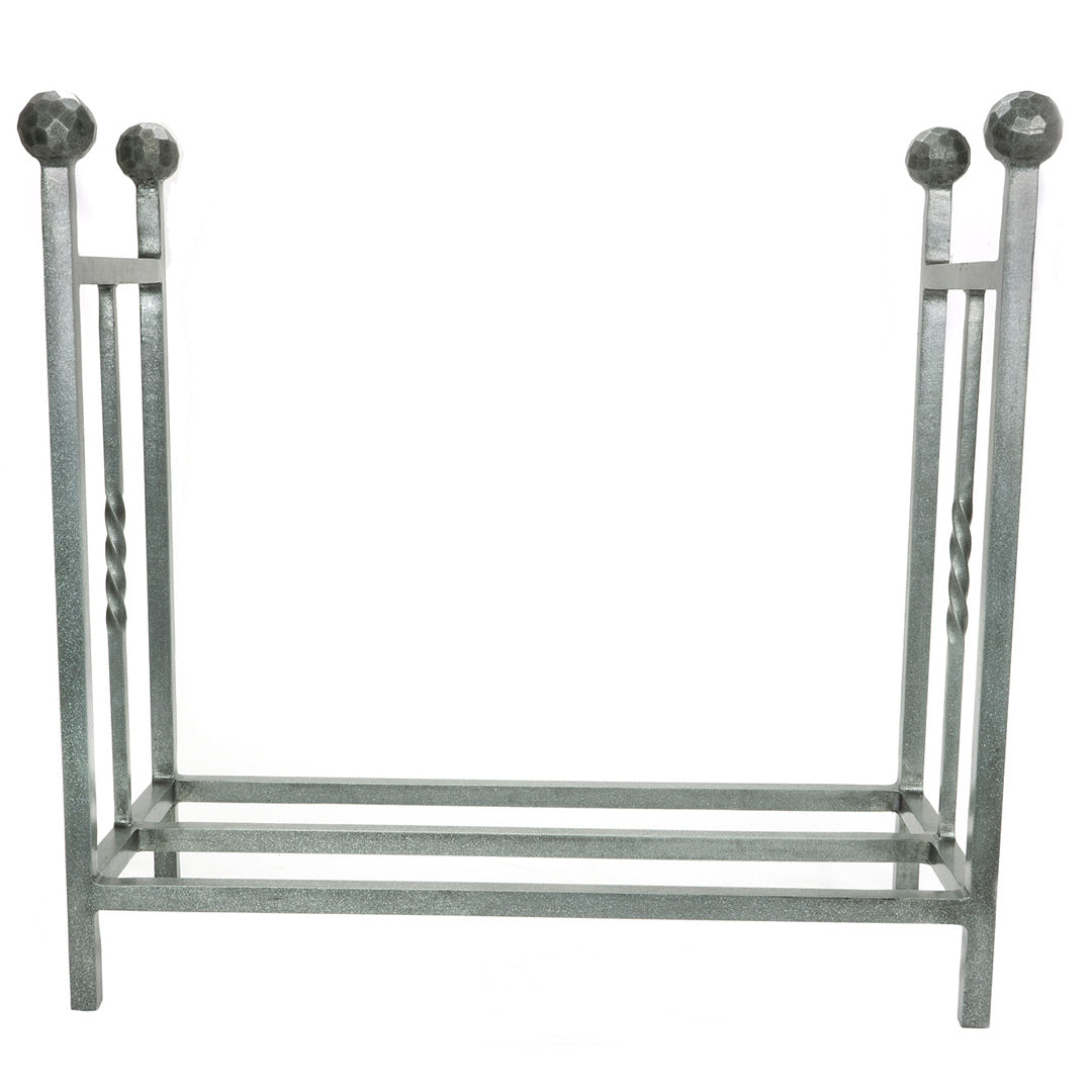 Rectangular Pewter Steel Log Holder