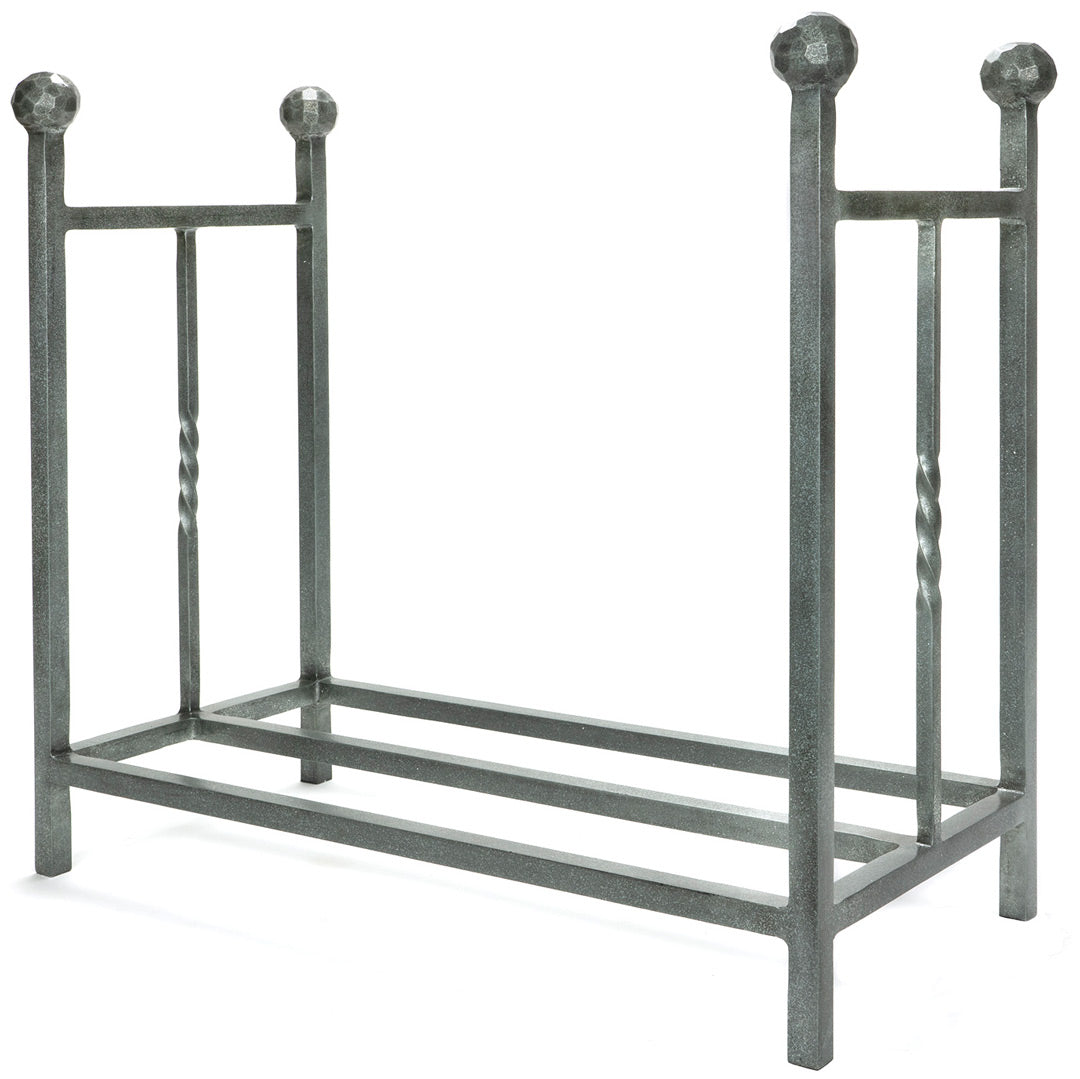 Rectangular Pewter Steel Log Holder