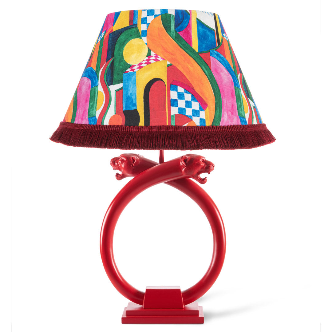 Red Panther Table Lamp & Bossa Nova Shade - MINDTHEGAP