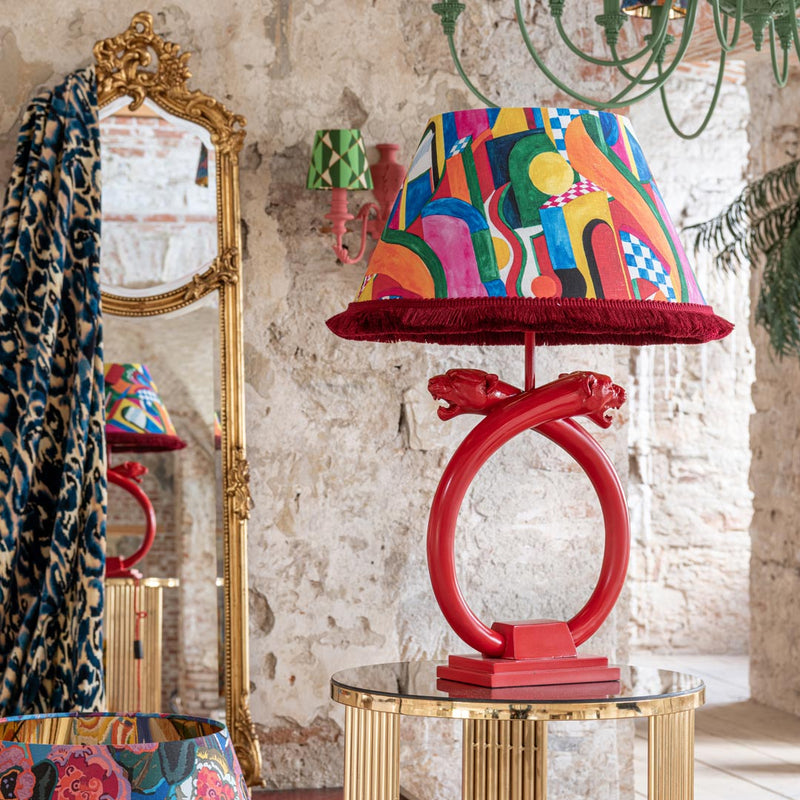 Red Panther Table Lamp & Bossa Nova Shade - MINDTHEGAP