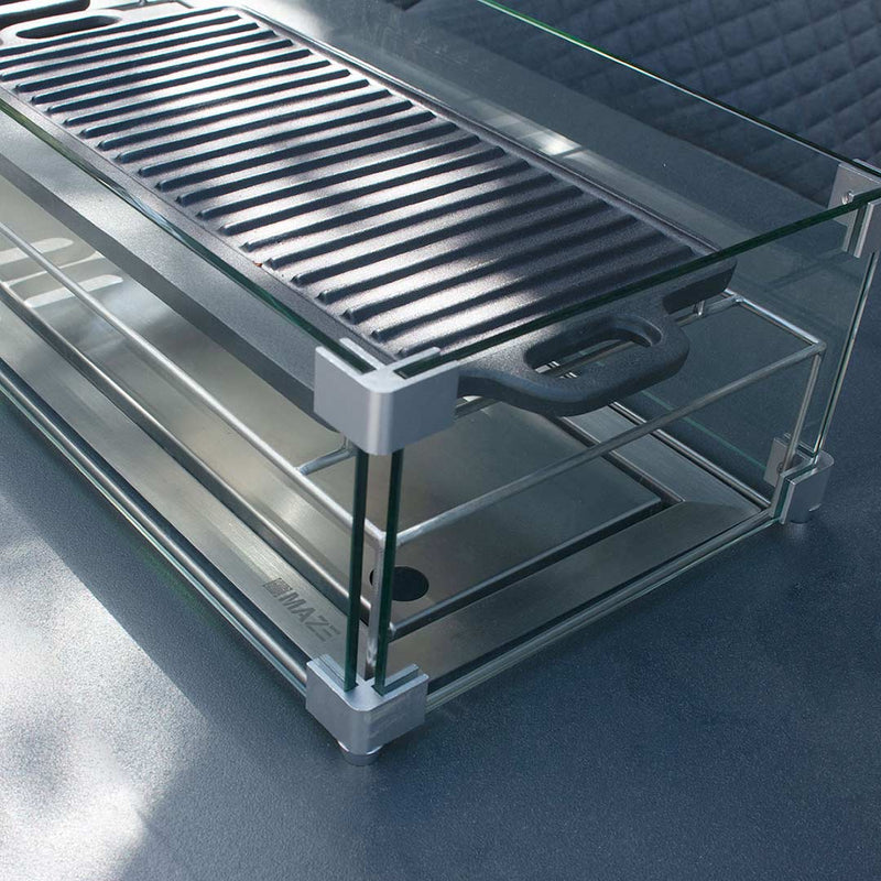 Regal 8 Seater Rectangular Fire Pit Bar Set in Charcoal