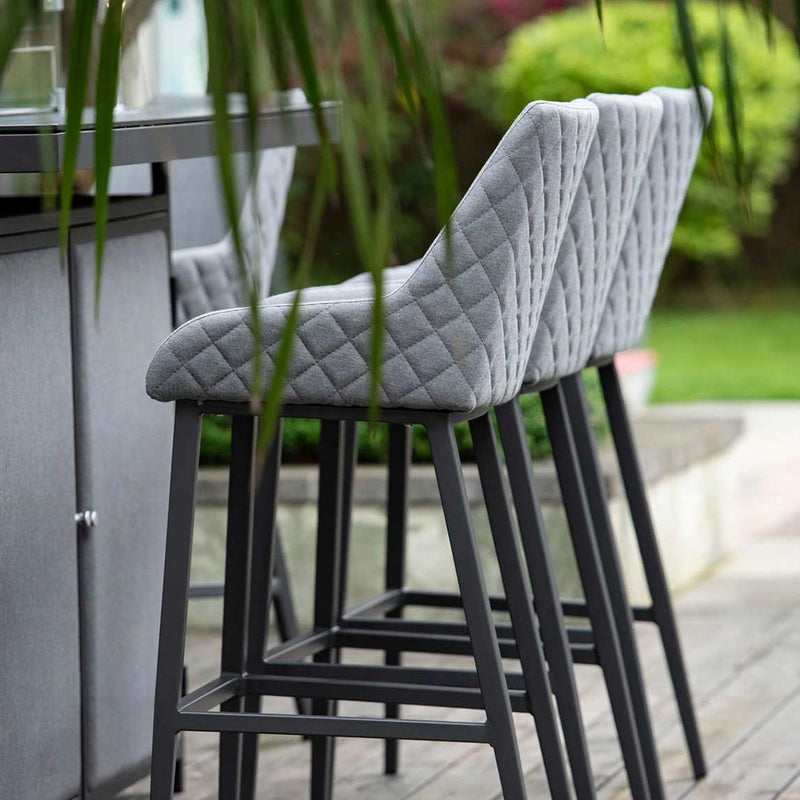 Regal 8 Seater Rectangular Fire Pit Bar Set in Flanelle