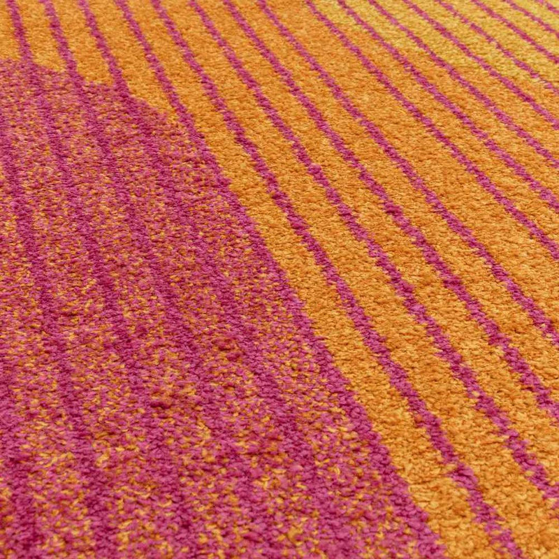 Retro Geometric Rug - Orange