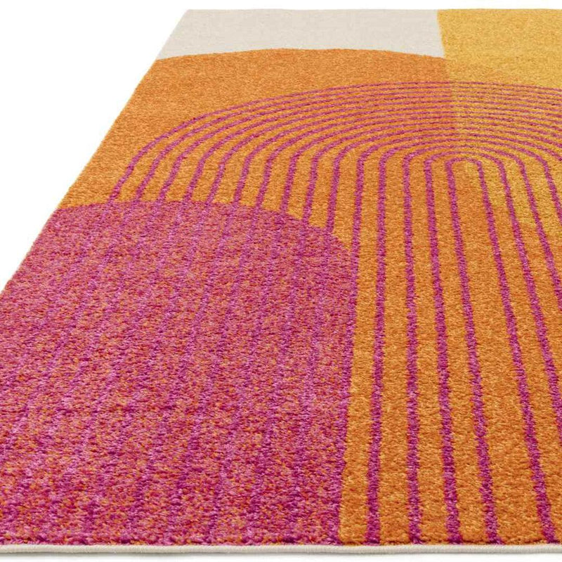 Retro Geometric Rug - Orange