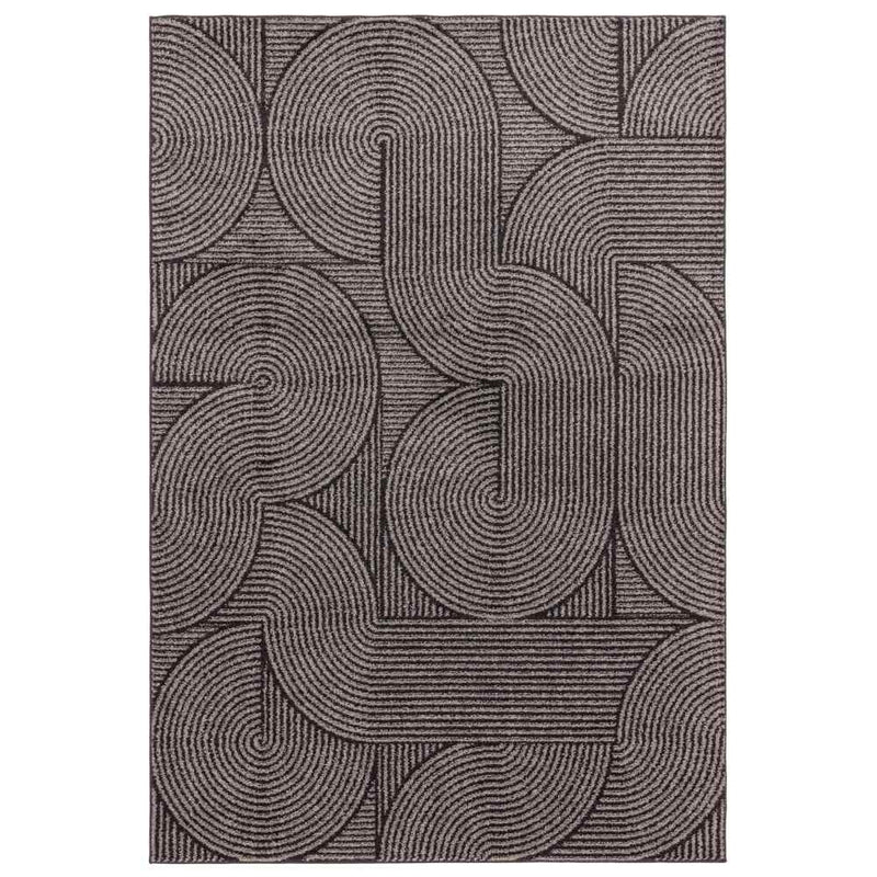 Retro Swirls Rug - Charcoal