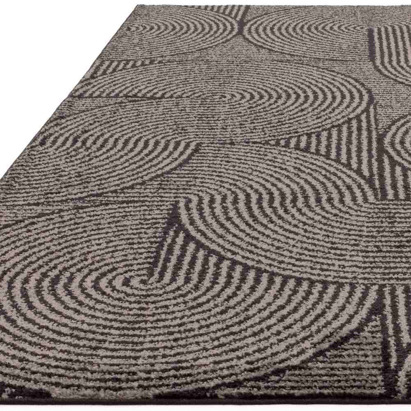 Retro Swirls Rug - Charcoal