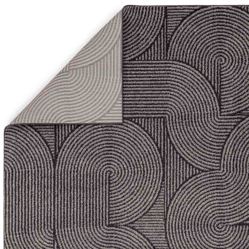Retro Swirls Rug - Charcoal
