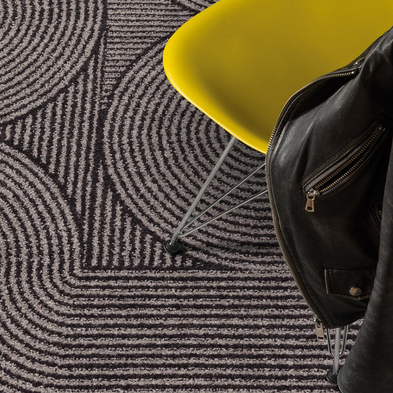 Retro Swirls Rug - Charcoal