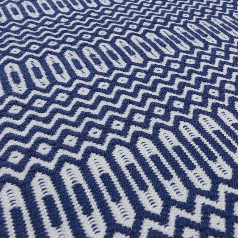 Reversible Geometric Outdoor Rug - Blue