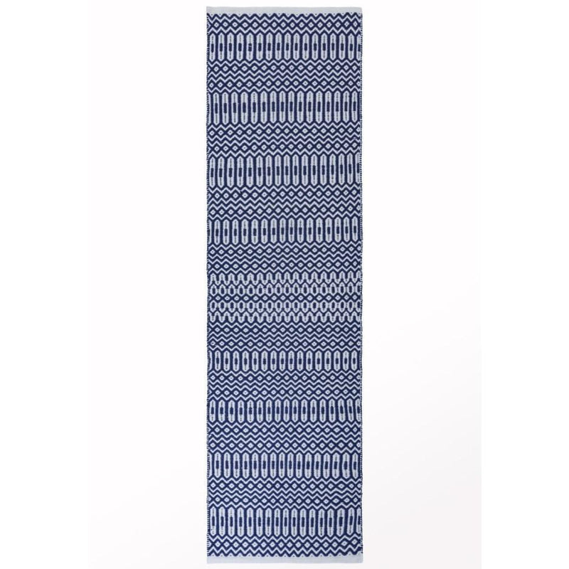 Reversible Geometric Outdoor Rug - Blue