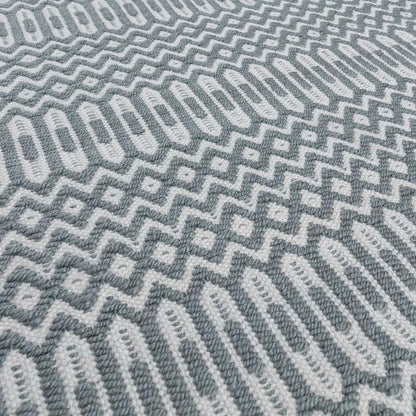 Reversible Geometric Outdoor Rug - Duck Egg