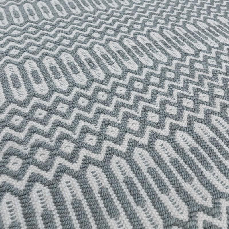 Reversible Geometric Outdoor Rug - Duck Egg