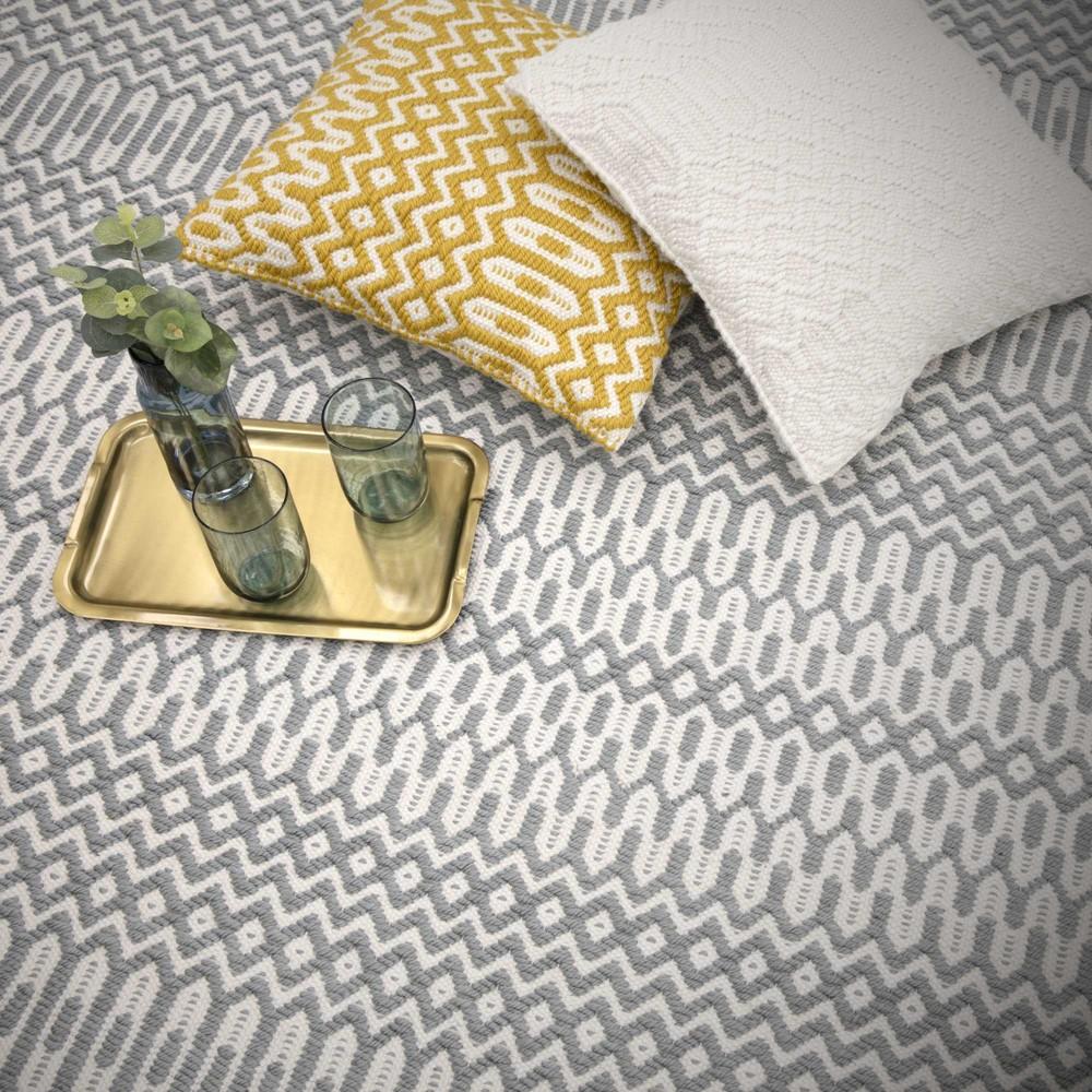 Reversible Geometric Outdoor Rug - Duck Egg