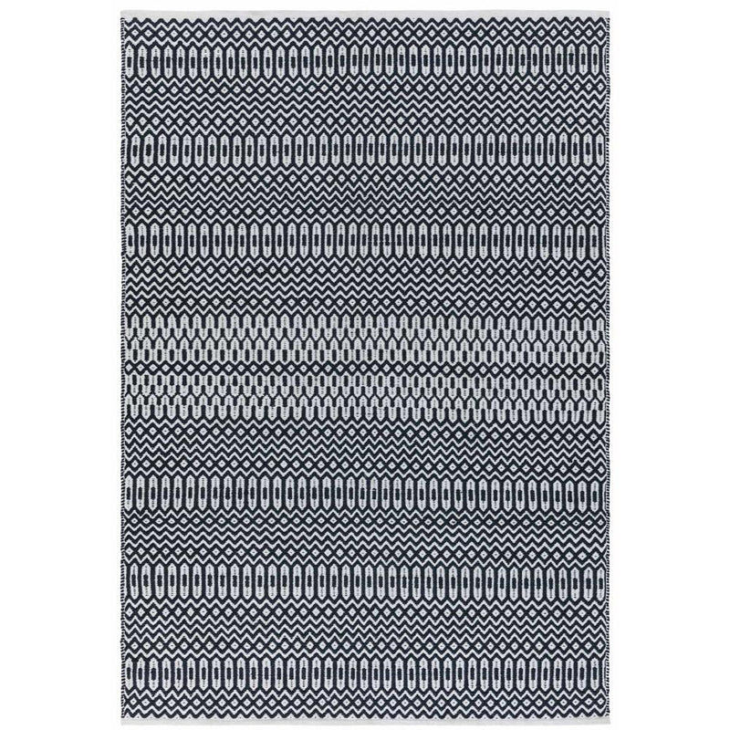 Reversible Geometric Outdoor Rug - Black