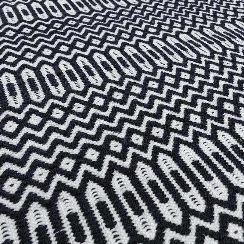 Reversible Geometric Outdoor Rug - Black