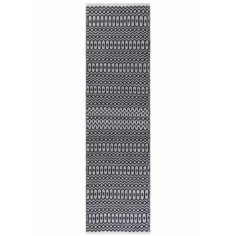 Reversible Geometric Outdoor Rug - Black