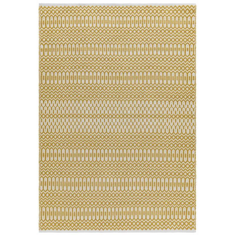 Reversible Geometric Outdoor Rug - Mustard