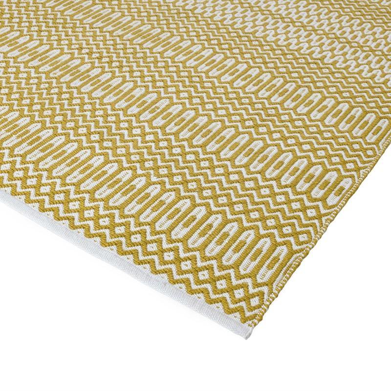 Reversible Geometric Outdoor Rug - Mustard