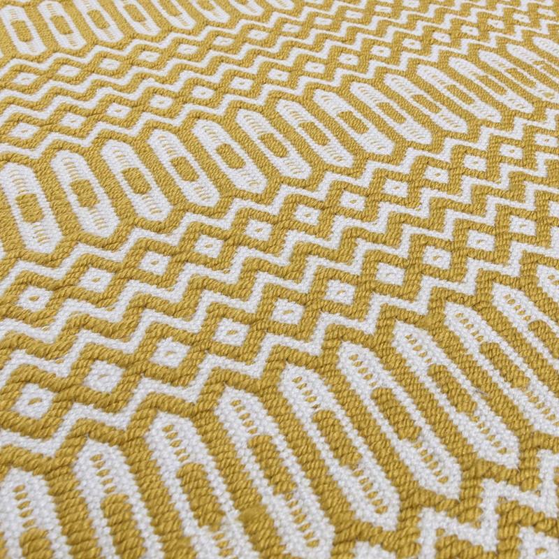 Reversible Geometric Outdoor Rug - Mustard