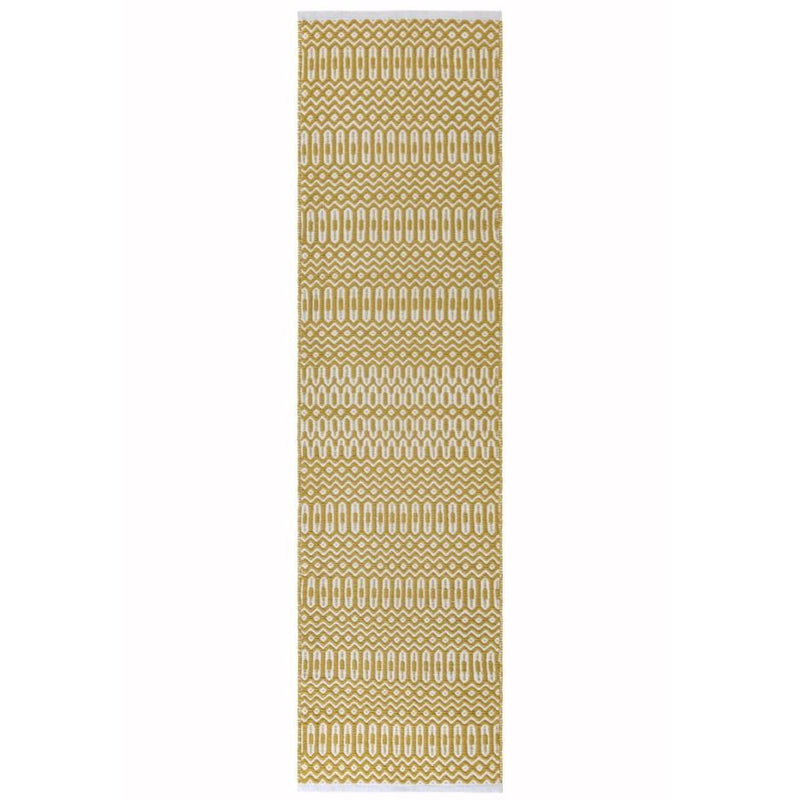 Reversible Geometric Outdoor Rug - Mustard