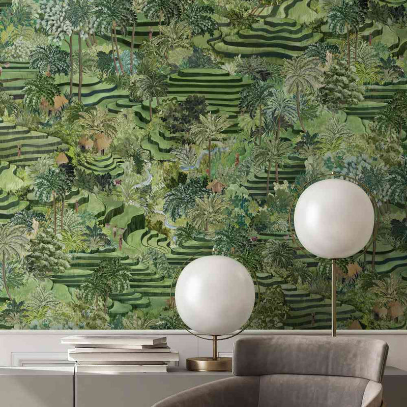 Rice Terrace Max Wallpaper - Green - Brand Mckenzie
