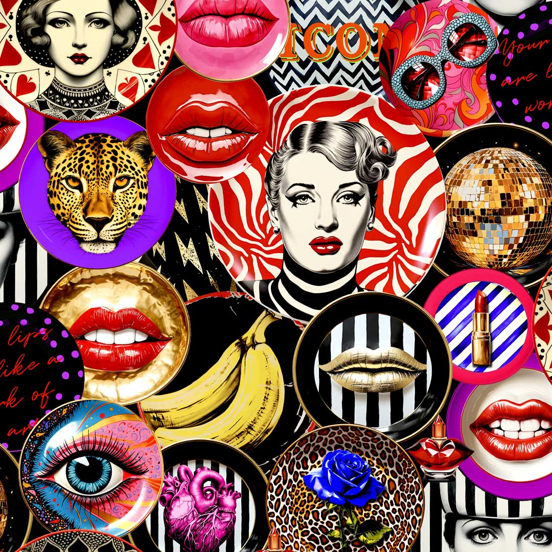 Rock N Roll Iconic Plates Wallpaper