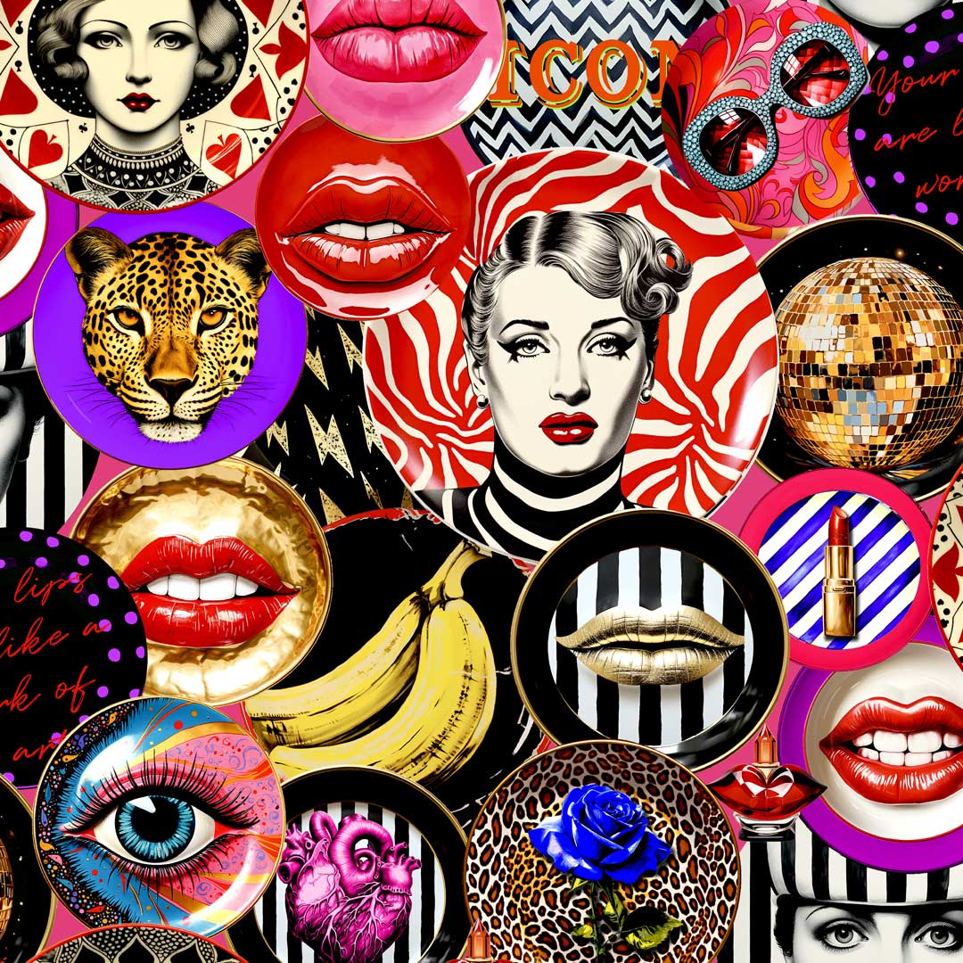 Rock N Roll Iconic Plates Wallpaper