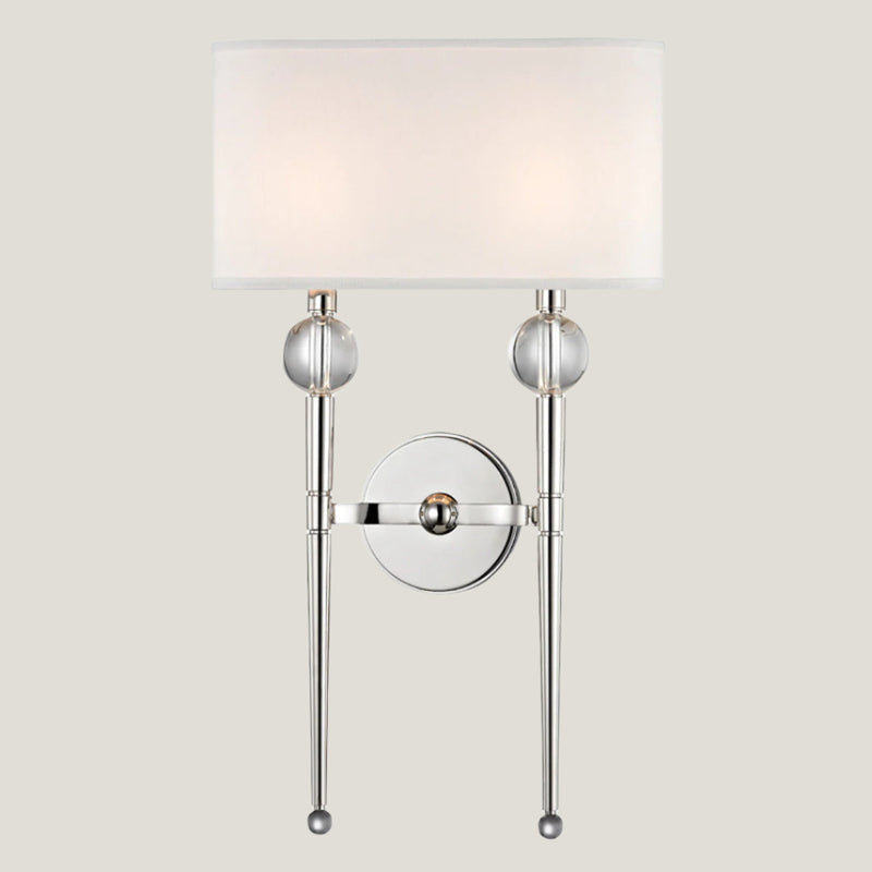 Rockland Double Wall Light - Nickel - Hudson Valley Lighting