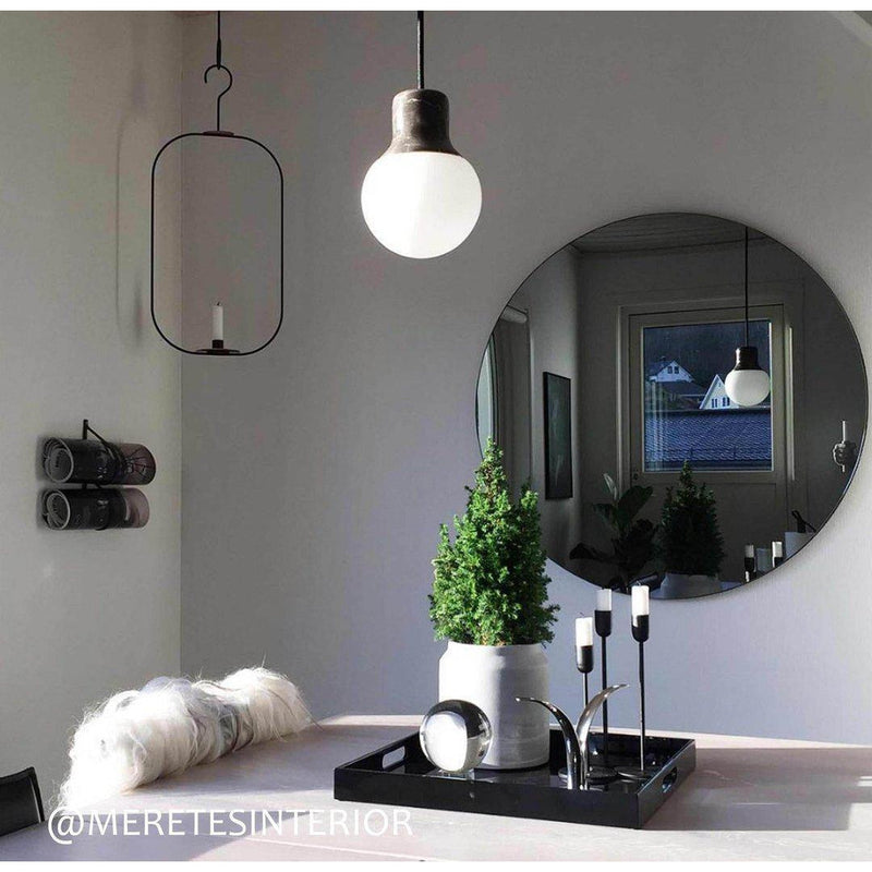 Round Black Tinted Frameless Orbis Mirror