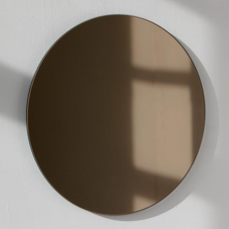 Round Bronze Tinted Frameless Orbis Mirror