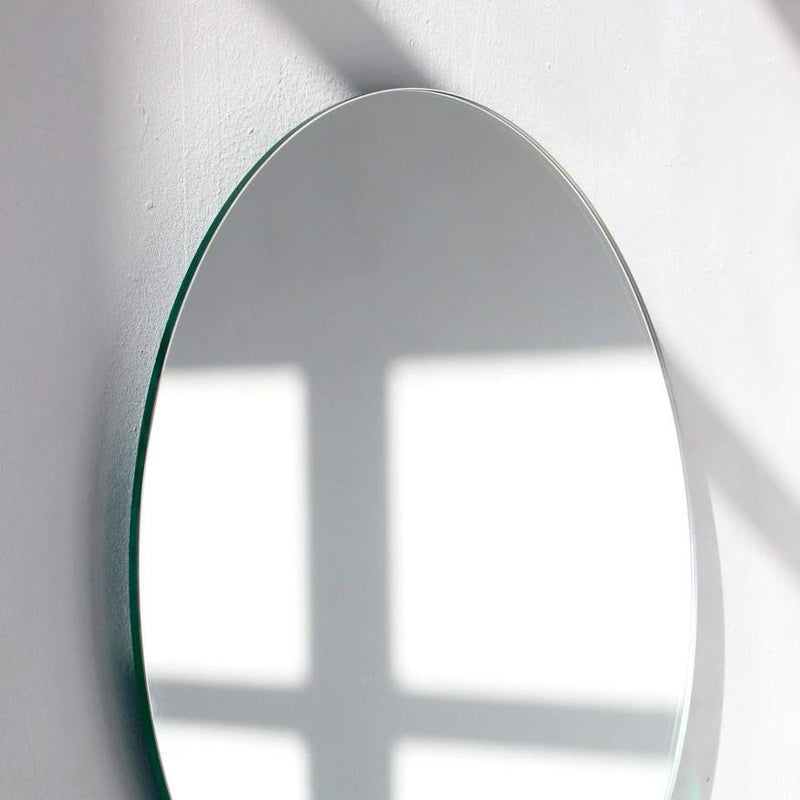 Round Silver Frameless Orbis Mirror