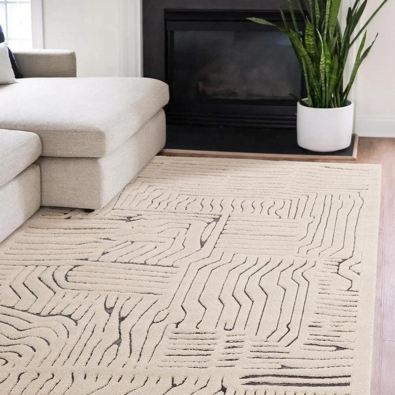 Route Rug - Ivory And Charcoal