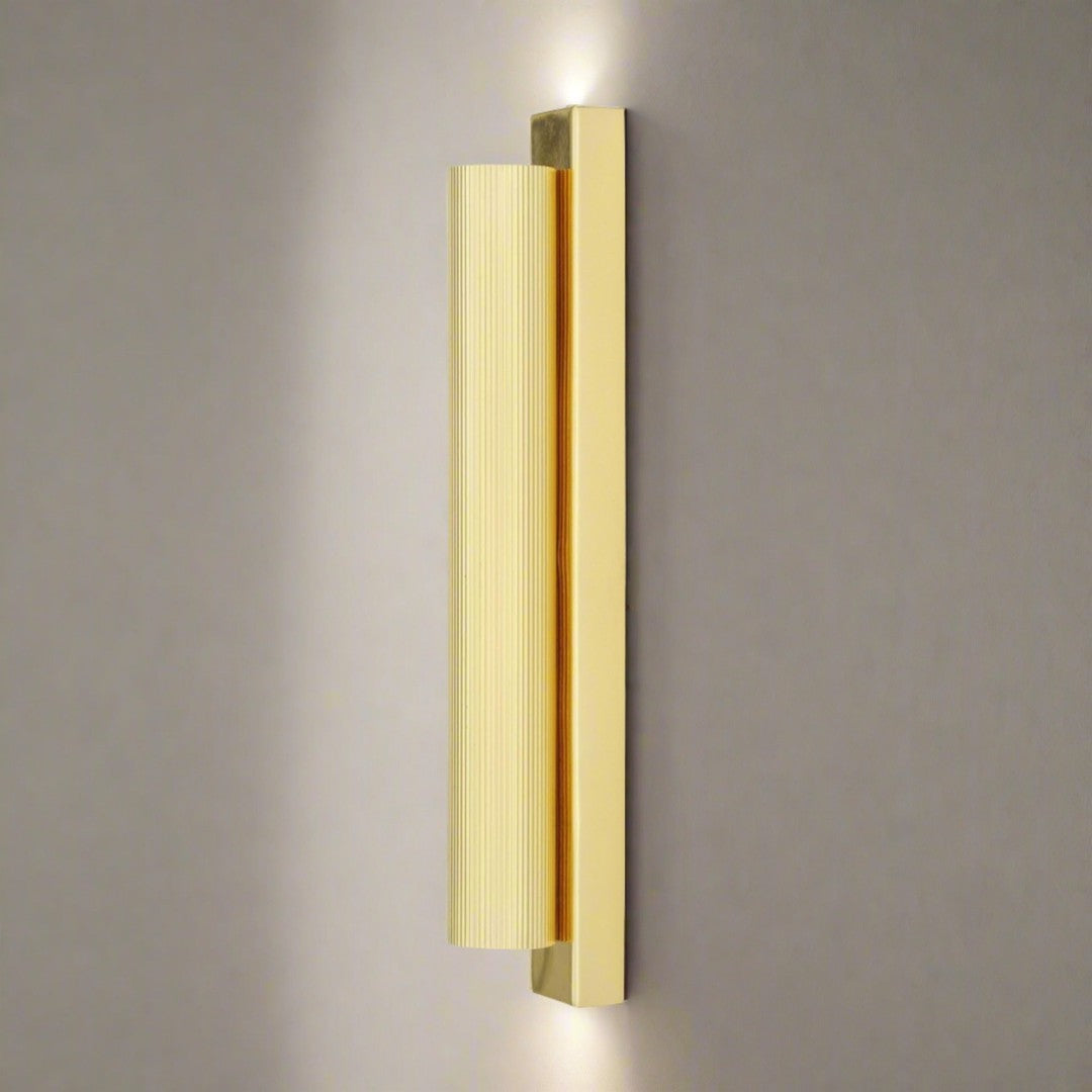 Royce Reeded Brass Wall Light