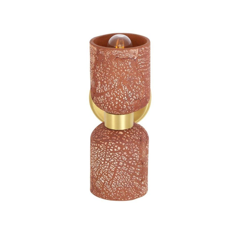 Sakura Double Ceramic & Brass Wall Light - Red Iron - Mullan Lighting