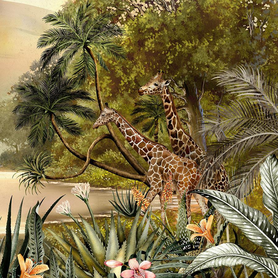 Savanna Sunrise Natural Linen Fabric