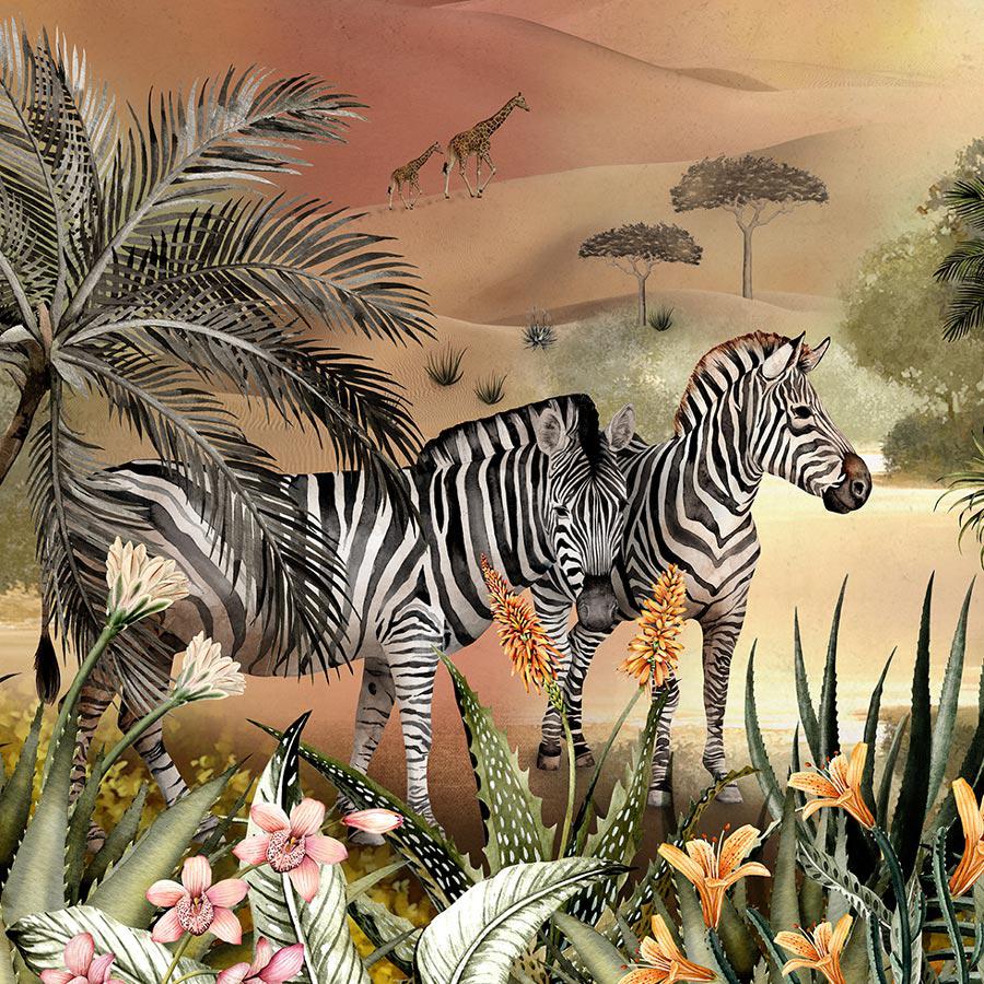 Savanna Sunrise Natural Linen Fabric