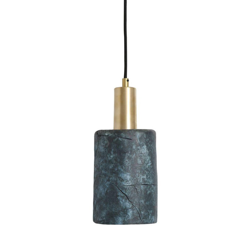 Senna Organic Ceramic Cylinder Pendant - Blue Earth