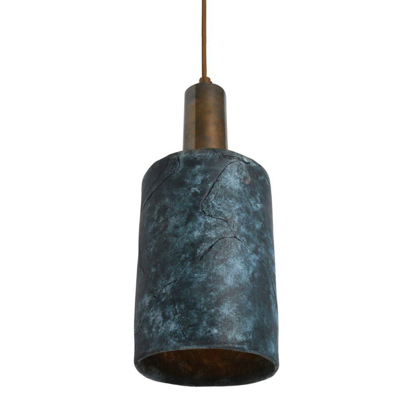 Senna Organic Ceramic Cylinder Pendant - Blue Earth